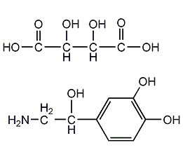 (-)-(R)-除腎上腺素氫化酒石酸鹽一水結(jié)構(gòu)式